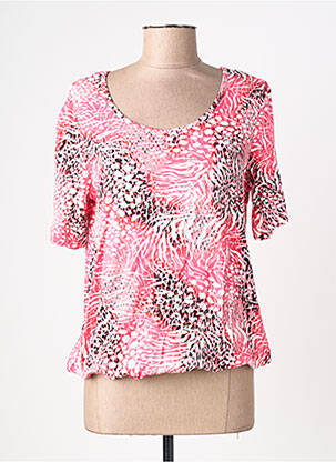 Tricou elasticitate mâneci scurte roz SIGNATURE femeie