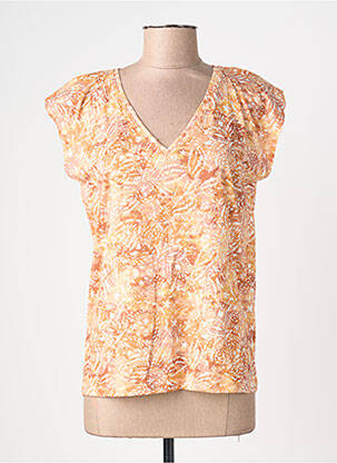Tricou imprimeu fantezie mâneci scurte portocalie LOLA ESPELETA femeie