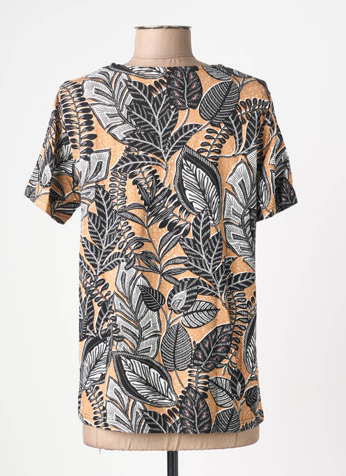 Tricou guler în v mâneci scurte maro CISO femme