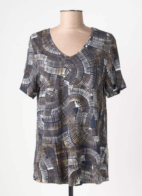 Tricou guler în v mâneci scurte negru CISO femme