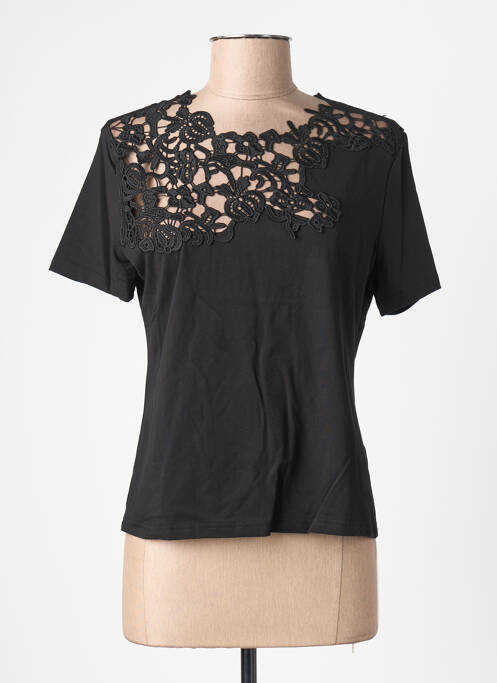 Top elasticitate mâneci scurte negru MORGAN femme