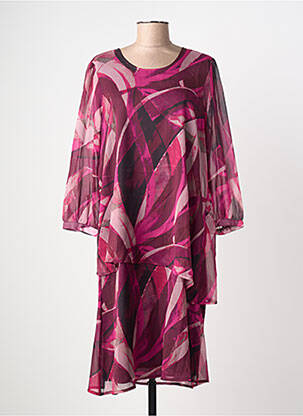Rochie midi croială fluidă mâneci lungi violet SIGNATURE femeie
