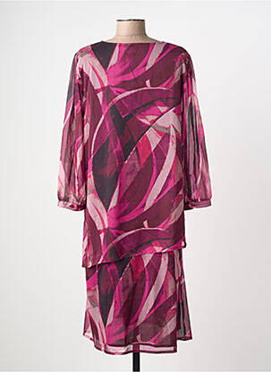 Rochie midi croială fluidă mâneci lungi violet SIGNATURE femeie