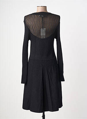 Rochie midi imprimeu fantezie mâneci lungi negru MORGAN femeie