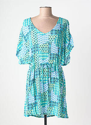 Rochie scurtă croială fluidă mâneci scurte albastru L'ATELIER D'ANNA femeie