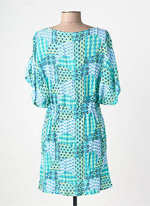 Rochie scurtă croială fluidă mâneci scurte albastru L'ATELIER D'ANNA femeie