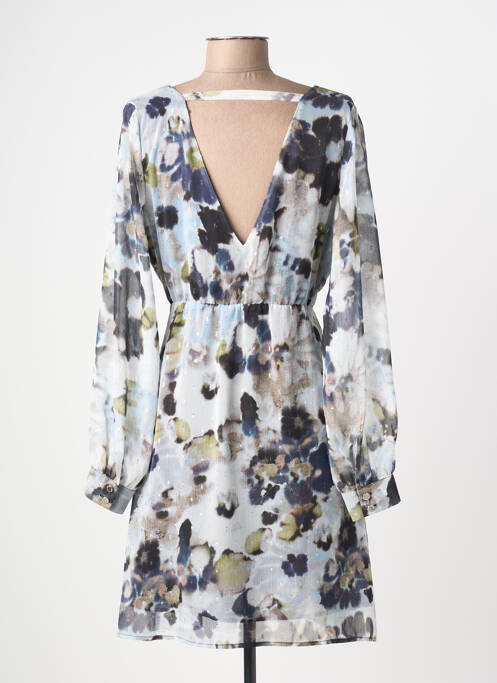 Rochie scurtă croială evazată mâneci lungi albastru MORGAN femme