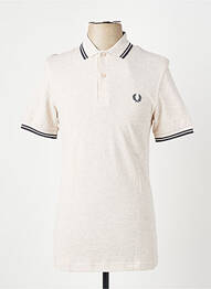 Polo țesătură melanj mâneci scurte bej FRED PERRY homme