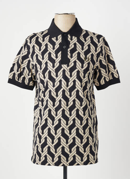 Polo elasticitate mâneci scurte negru FRED PERRY homme