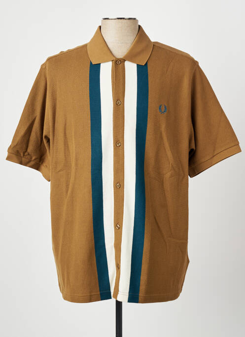 Polo elasticitate mâneci scurte maro FRED PERRY homme