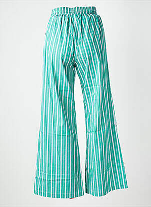 Pantalon larg țesătură poplin mărime normală verde SUNCOO femeie