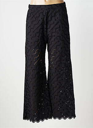 Pantalon larg închidere cu fermoar lateral negru SUNCOO femeie