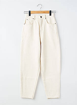Pantalon drept închidere cu fermoar sub clapetă cu nasturi mărime normală bej AMERICAN VINTAGE femeie