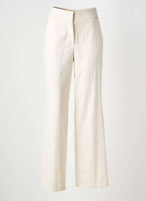 Pantalon larg închidere cu fermoar sub clapetă cu cârlig mărime normală bej KOCCA femme