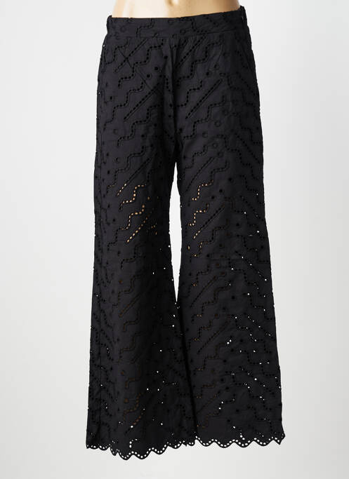 Pantalon larg închidere cu fermoar lateral negru SUNCOO femme