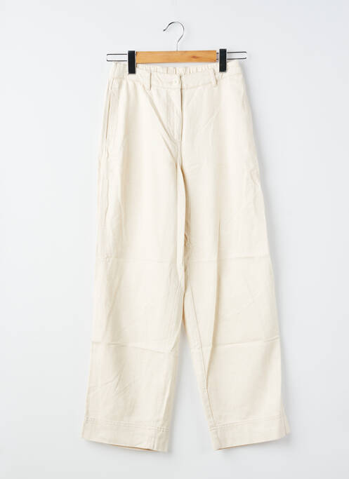 Pantalon larg închidere cu fermoar sub clapetă cu nasturi mărime normală bej AMERICAN VINTAGE femme