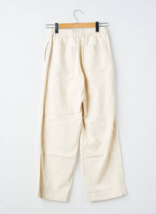 Pantalon larg închidere cu fermoar sub clapetă cu nasturi mărime normală bej AMERICAN VINTAGE femme