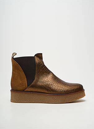 Botine/ghete vârf rotund toc de 4 la 6 cm maro MKD femeie