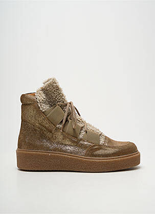 Adidași material neted toc de 4 la 6 cm auriu SMS femeie