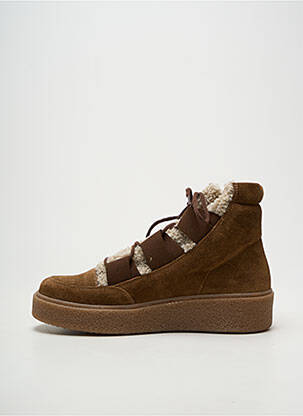 Adidași material neted toc de 4 la 6 cm maro SMS femeie
