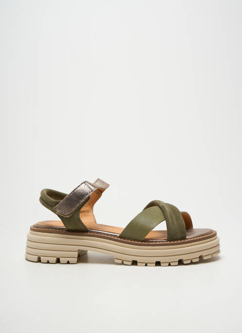 Sandale/pantofi decupați țesătură satinată toc de 4 la 6 cm verde MINKA DESIGN femme