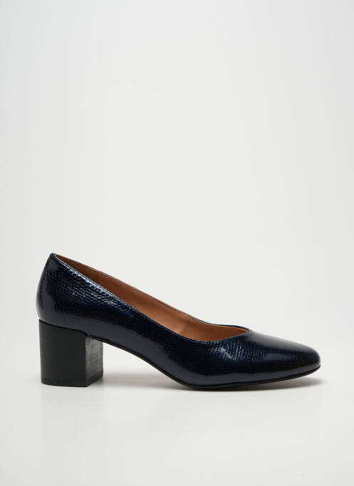 Pantofi cu toc material neted toc de 4 la 6 cm albastru EMILIE KARSTON femme