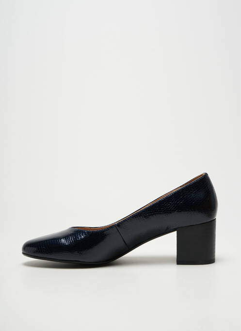 Pantofi cu toc material neted toc de 4 la 6 cm albastru EMILIE KARSTON femme