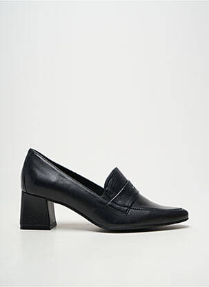 Mocasini țesătură satinată toc de 4 la 6 cm negru GEO-REINO femeie