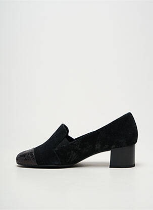 Mocasini țesătură satinată toc de 4 la 6 cm negru ARTIKA SOFT femeie