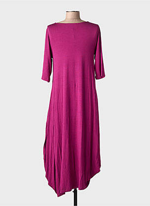 Rochie lungă guler în v mâneci 3/4 violet IZAC femeie