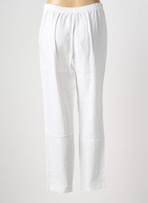 Pantalon drept țesătură crep talie înaltă bej KOKOMARINA femme