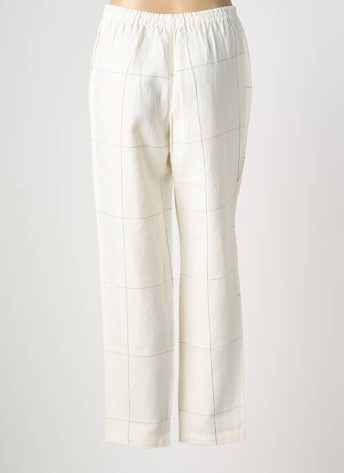 Pantalon drept țesătură crep talie înaltă bej KOKOMARINA femme