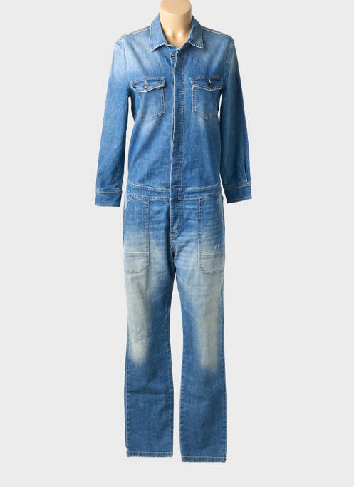 Salopetă-pantalon buzunare mâneci lungi albastru PLEASE femme