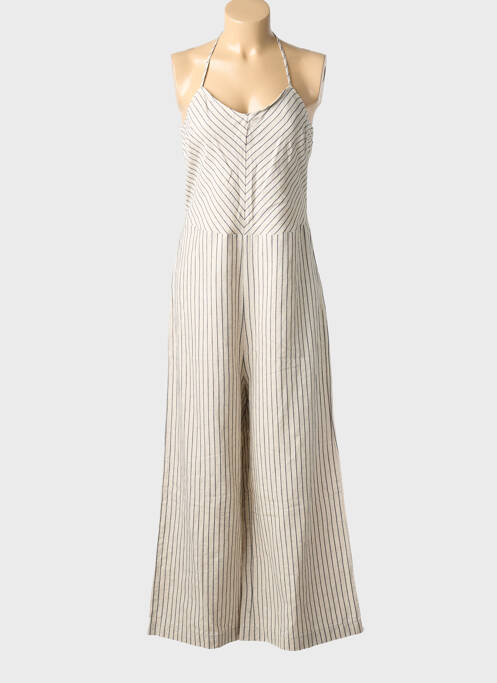 Salopetă-pantalon țesătură crep bretele subțiri bej BSB femme