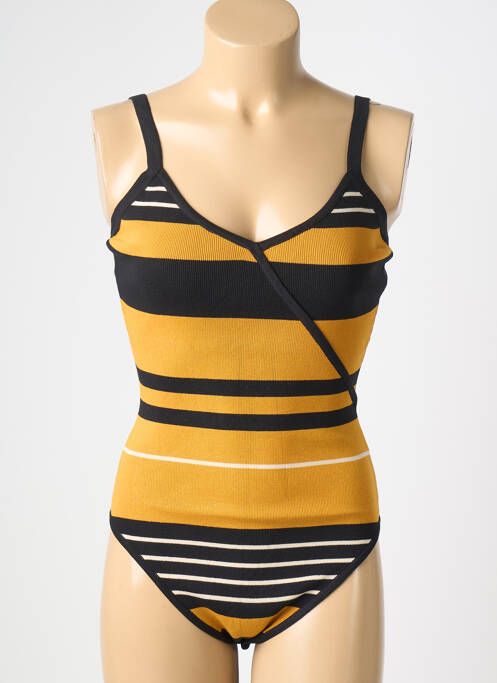 Body țesătură jersey bretele subțiri galben BSB femme