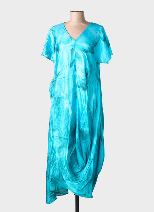 Rochie lungă mâneci scurte mâneci scurte albastru OZAI N KU femme