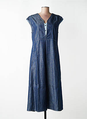 Rochie lungă mâneci scurte mâneci scurte albastru CPC femme