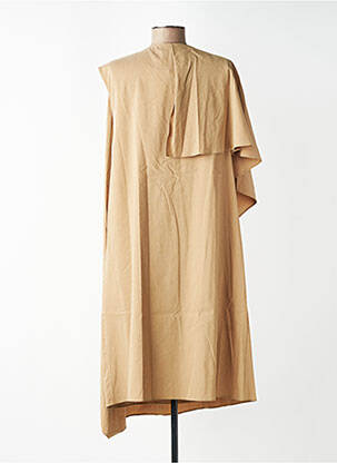 Rochie midi mâneci scurte mâneci scurte bej CPC femeie