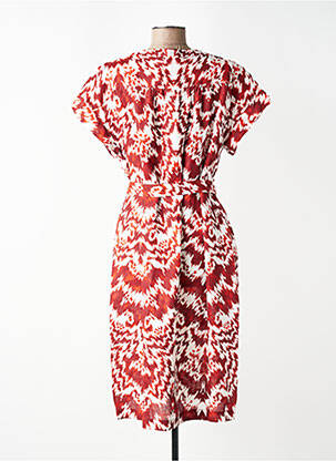 Rochie midi imprimeu fantezie mâneci scurte portocaliu ZYGA femeie