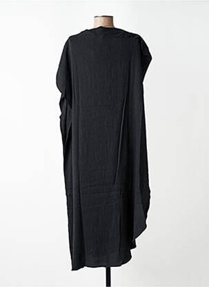 Rochie midi țesătură crep mâneci scurte negru CPC femeie