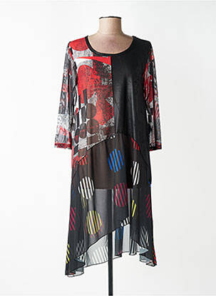 Rochie midi mâneci 3/4 mâneci 3/4 negru KOZAN femeie
