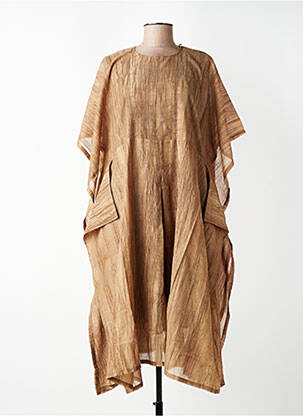 Rochie midi mâneci scurte mâneci scurte maro CPC femeie