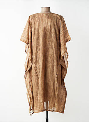 Rochie midi mâneci scurte mâneci scurte maro CPC femeie