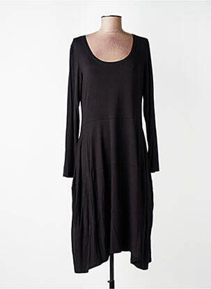 Rochie midi mâneci lungi mâneci lungi negru COMPLETO femme