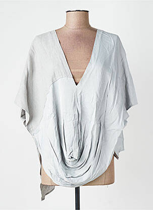 Top țesătură crep mâneci 3/4 gri LOTUS EATERS femeie