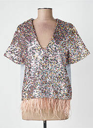 Top elasticitate mâneci scurte gri DIXIE femme