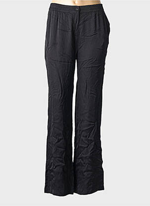 Pantalon drept talie elastică mărime normală negru EVA KAYAN femeie
