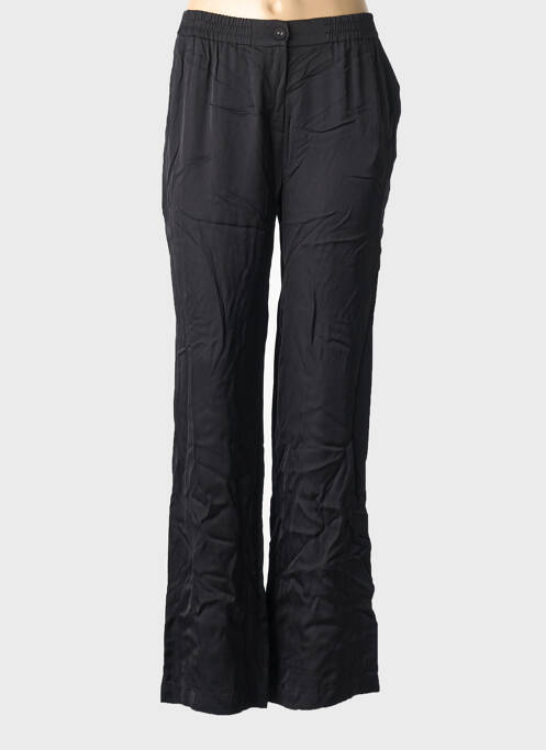 Pantalon drept talie elastică mărime normală negru EVA KAYAN femme