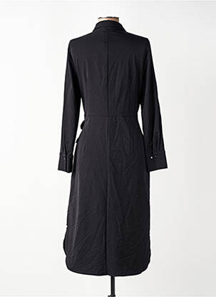 Rochie lungă țesătură poplin mâneci lungi negru ROBE LEGERE BY VERA MONT femeie