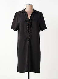 Rochie midi țesătură crep mâneci scurte negru TODAY femme